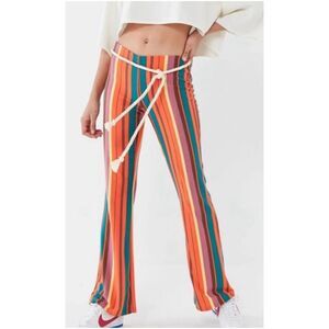 URBAN OUTFITTERS Bali Flare Leg Striped Retro Multicolor Pants